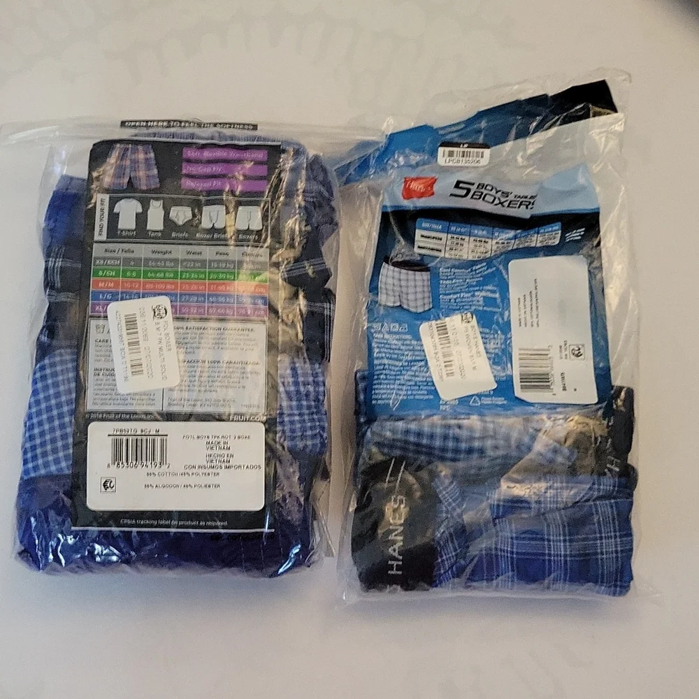 NWOT Boys Tagless Boxers FRUIT OF THE LOOM 2 HANES M 10-12 Medium